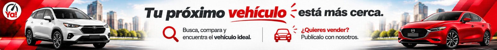 Banner de ListoYaAutos para buscar, comparar y publicar vehículos en Colombia.